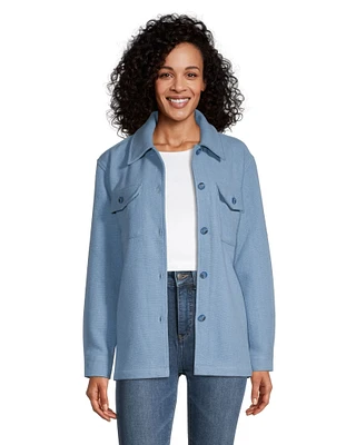 Women's Oversized Shacket with Chest Pockets