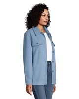 Women's Oversized Shacket with Chest Pockets