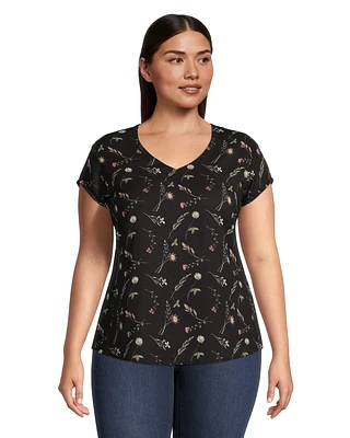 Women's Printed V-Neck Blouse