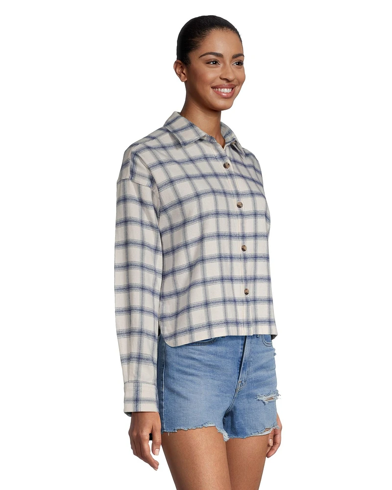 FarWest Women's Cropped Flannel Shirt