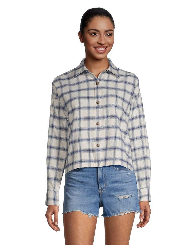 FarWest Women's Cropped Flannel Shirt