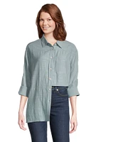 FarWest Women's Oversized Button Up Beach Shirt