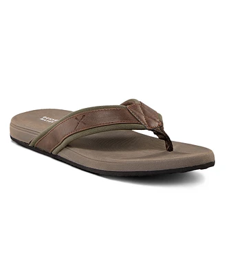 Denver Hayes Men's Mazinaw Thong Style Flip Flops - Dark Brown