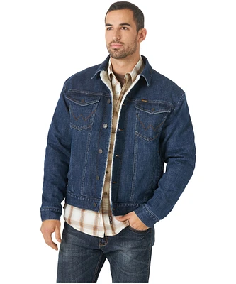 Wrangler Men's Sherpa Lined Trucker Jean Jacket - Dark Wash