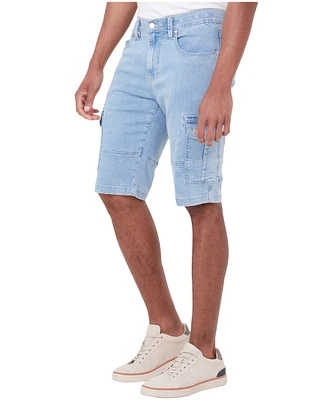 Lois Men's Enrique High Rise Stretch Denim Cargo Shorts - Light Wash