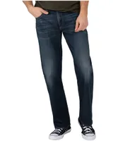 Silver Men's Gordie Loose Fit Straight Leg Comfort Stretch Denim Jeans - Dark Indigo Rinse