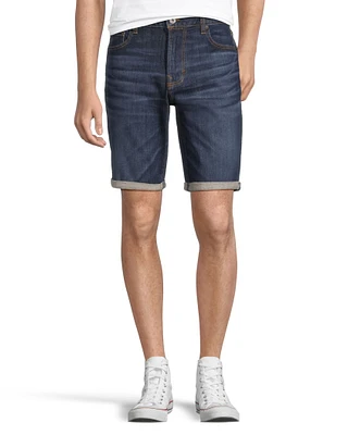 Men's Mid Rise Stretch Denim Shorts - Dark Wash