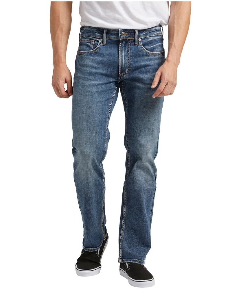 Silver Men's Allan Mid Rise Slim Fit Straight Leg Flex Denim Jeans