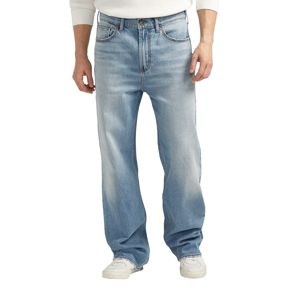 Silver Men's Big Guy Loose Fit Straight Leg Jeans