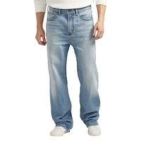 Silver Men's Big Guy Loose Fit Straight Leg Jeans