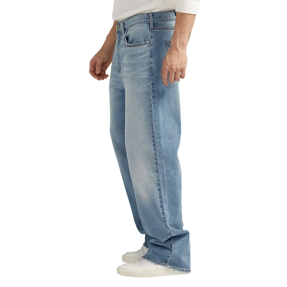 Silver Men's Big Guy Loose Fit Straight Leg Jeans