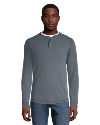 Denver Hayes Men's Long Sleeve Modern Fit Cotton Slub Henley Shirt