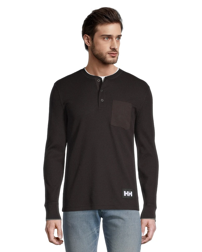 Helly Hansen Men's Long Sleeve Waffle Knit Henley Shirt