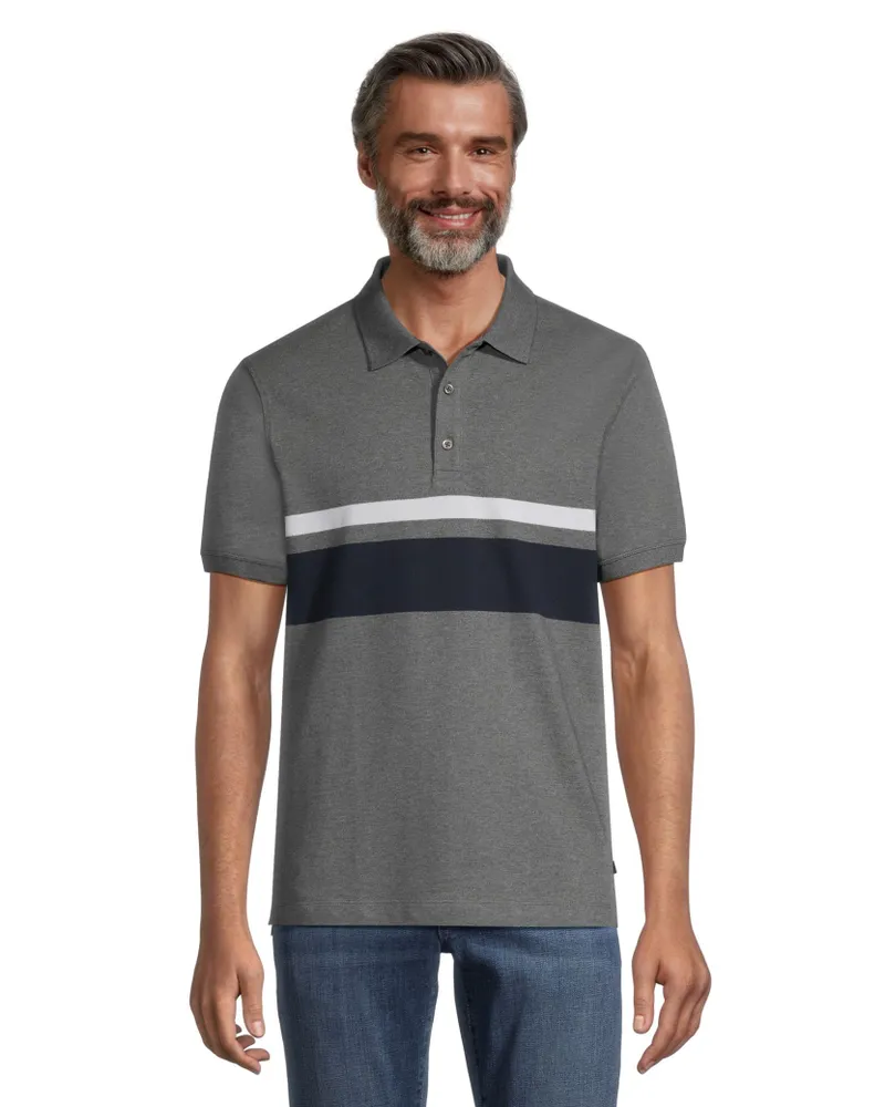 Denver Hayes Men's 50 Wash Stretch Short Sleeve Modern Fit Pique Polo Shirt