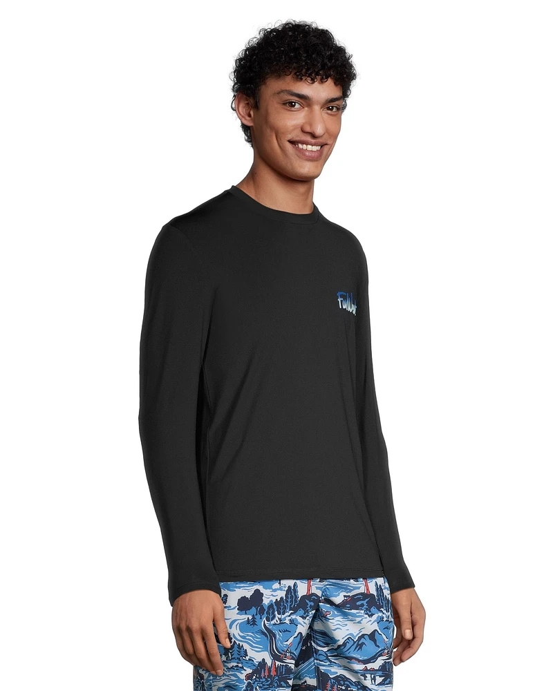 FarWest Men's UV Blocker Long Sleeve Graphic Swim Shirt