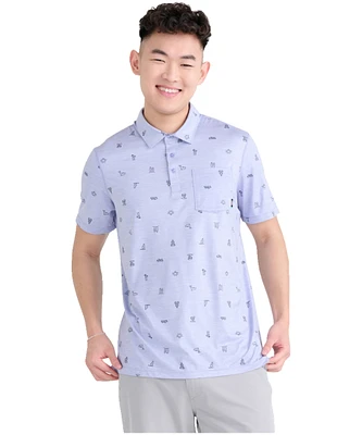 Saxx Men's Droptemp Print Polo T Shirt