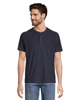 Denver Hayes Men's Garment Wash Slub Henley Shirt