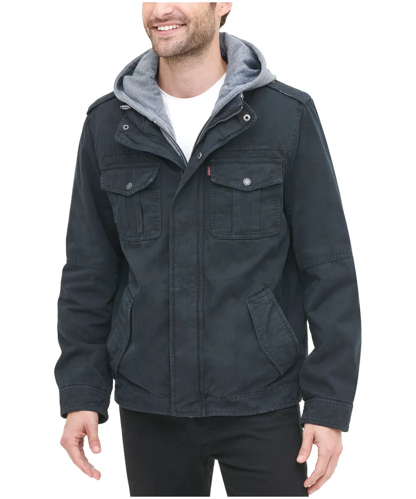 Levi's Men's Cotton Sherpa Lined Jersey Hooded Casual Jacket