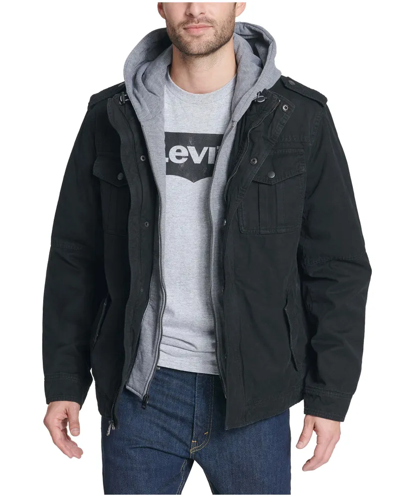 Levi's Men's Cotton Sherpa Lined Jersey Hooded Casual Jacket