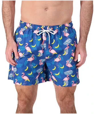 Sunset X Vine Men's Tobius Mid Rise Swim Trunks - Navy