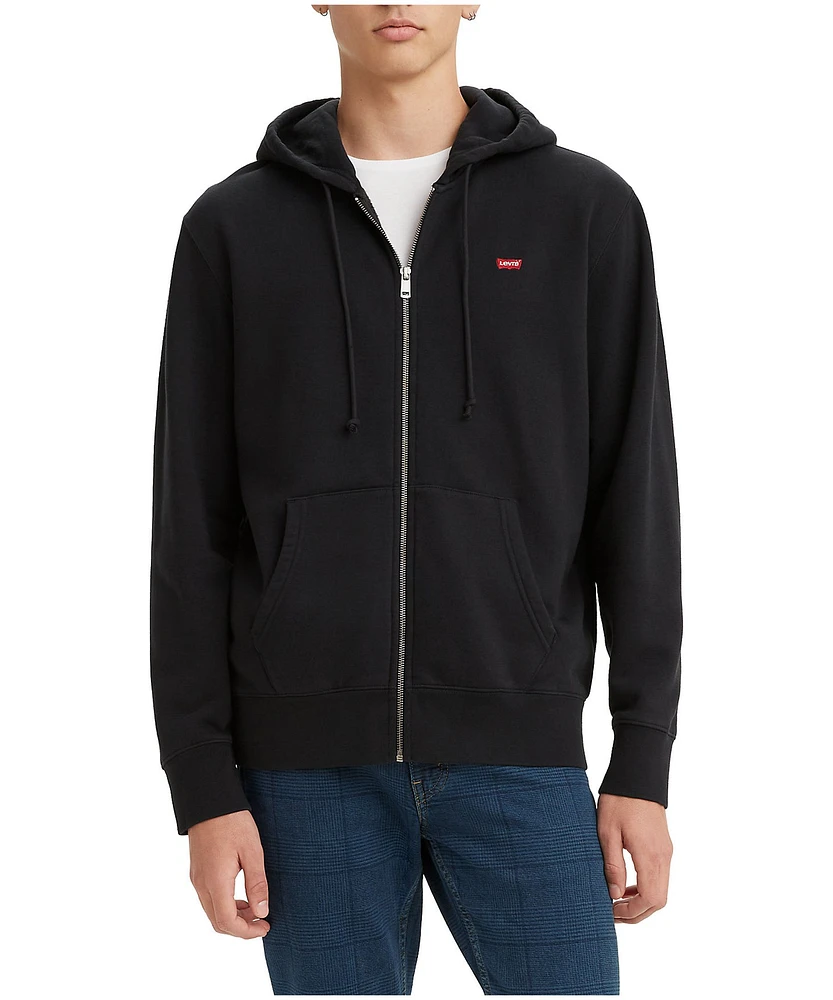 Levi's Men's Batwing Logo Full Zip Split Kangaroo Pocket Fleece Hoodie