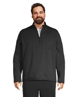 WindRiver Men's Half Zip Mock Neck Sweater-Knit Fleece Top