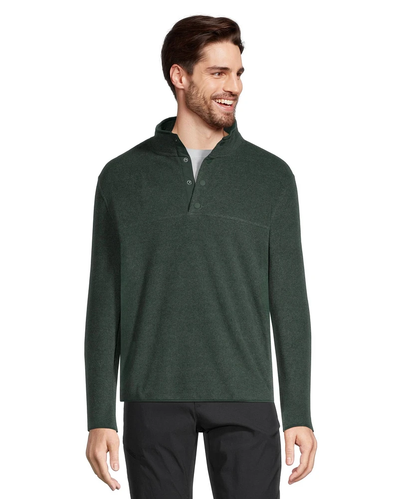 WindRiver Men's Outdoor Fleece Quarter Snap Mockneck