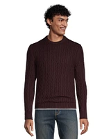 Denver Hayes Men's Cable Stitch Crewneck Sweater