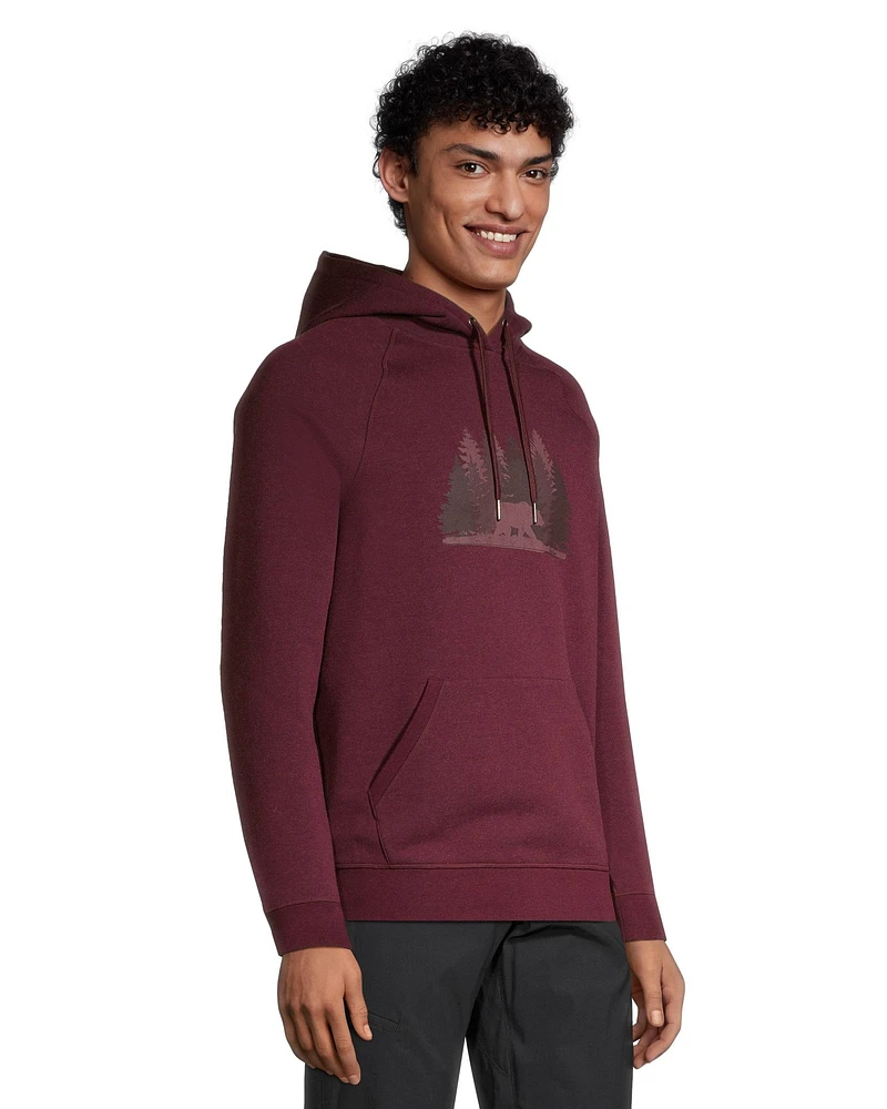 WindRiver Men's Bear Graphic Fleece Hoodie