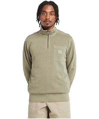 Timberland Men's Quarter Zip Garment Dye Fleece Sweatshirt