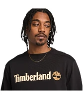 Timberland Men's Linear Logo Crewneck Fleece Sweatshirt