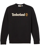 Timberland Men's Linear Logo Crewneck Fleece Sweatshirt