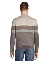 Denver Hayes Men's Lofty Ombre Stripe Full Zip Sweater