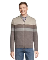 Denver Hayes Men's Lofty Ombre Stripe Full Zip Sweater