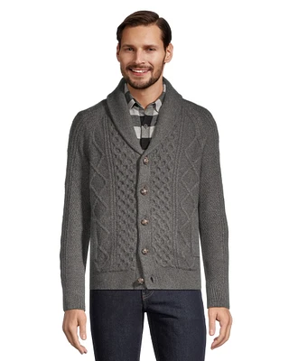 WindRiver Men's Heritage Cable Cardigan Sweater