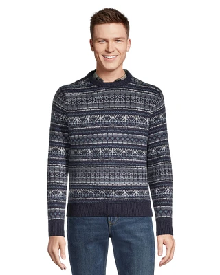 WindRiver Men's Heritage Fair Isle Crewneck Sweater