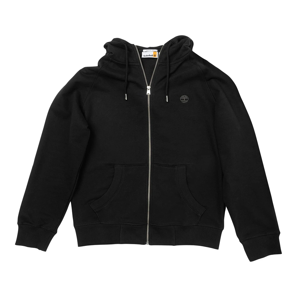 Timberland Men's Woven Badge Full Zip Fleece Hoodie