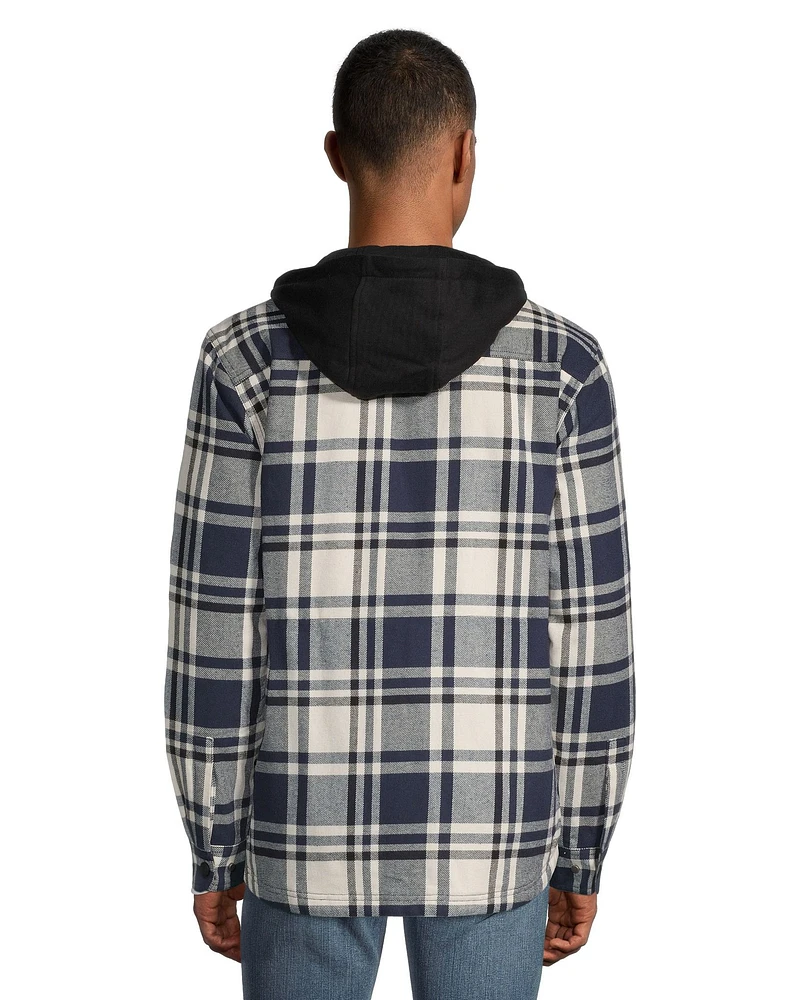 WindRiver Men's Lined T-Max Insulated Flannel Hooded Cotton Shacket