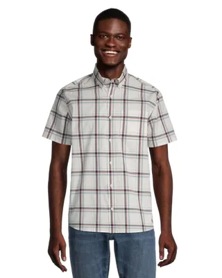 Denver Hayes Men's Modern Fit Short Sleeve Plaid Casual Sport Shirt