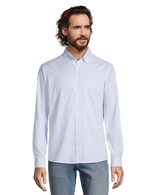 Denver Hayes Men's Hybrid 4-Way Stretch Long Sleeve Commuter Sport Shirt