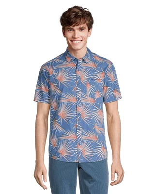 FarWest Men's Modern Fit Short Sleeve Stretch AOP Shirt