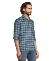 WindRiver Men's Long Sleeve Button Down Basic Stretch Flannel Shirt