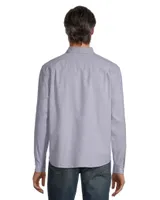 Denver Hayes Men's Long Sleeve Classic Fit Stretch Casual Oxford Shirt