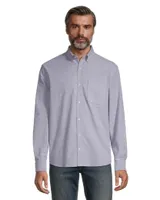 Denver Hayes Men's Long Sleeve Classic Fit Stretch Casual Oxford Shirt