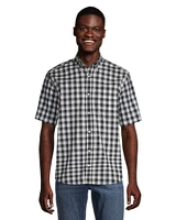 Denver Hayes Men's Short Sleeve Classic Fit Plaid Casual Sport Shirt