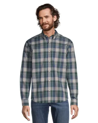 Denver Hayes Men's Long Sleeve Classic Fit Plaid Shirt