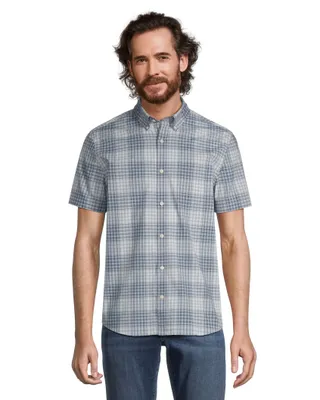 Denver Hayes Men's Short Sleeve Modern Fit Plaid Casual Sport Shirt