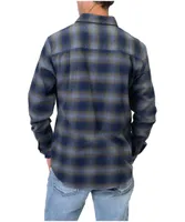 Silver Men's Button Down Flannel Shirt