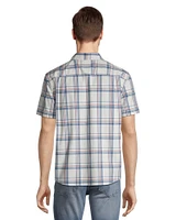 Denver Hayes Men's Plaid Sport Casual Modern Fit Shirt