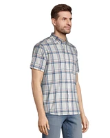 Denver Hayes Men's Plaid Sport Casual Modern Fit Shirt